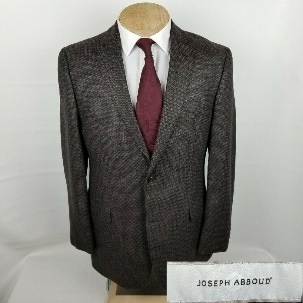 Jospeh Abboud Mens Sport Coat 42L Silk Blend Brown